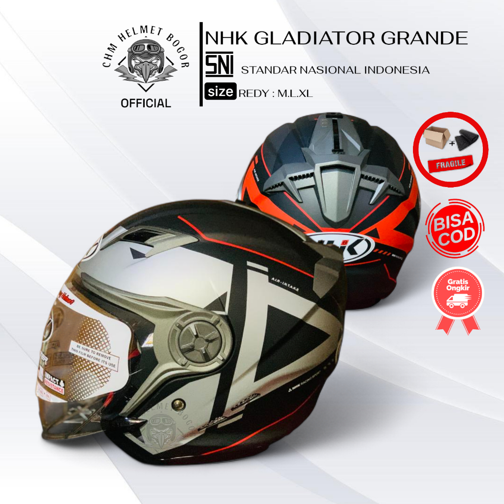 HELM HALF  FACE NHK GLADIATOR MOTIF GRANDE | DOUBLE VISOR