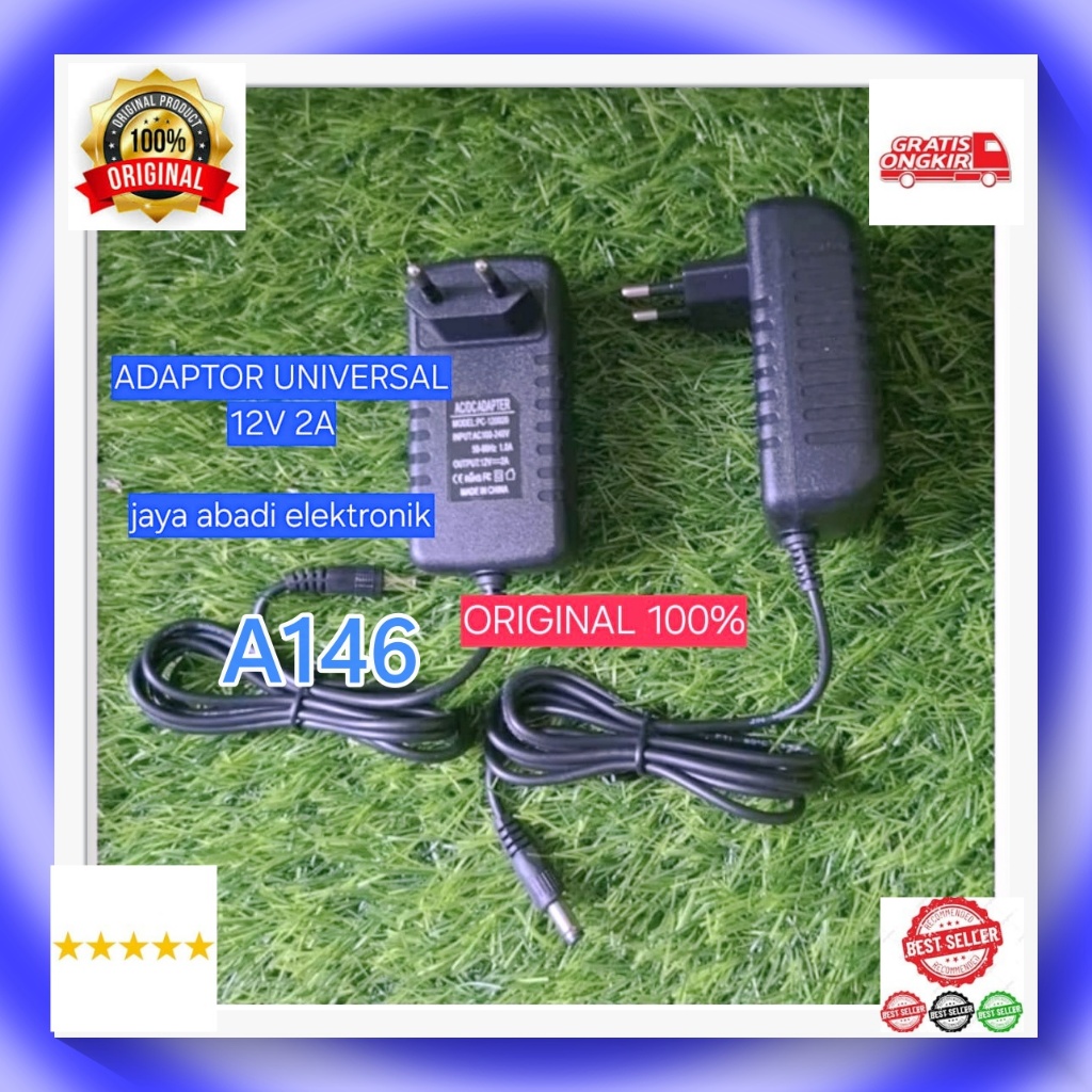 A146 Adaptor Multifungsi DC 12V 2A VOLT Compatibel 5.5mm 2.1 mm ADAPTER POWER COLOKAN LISTRIK PERALA