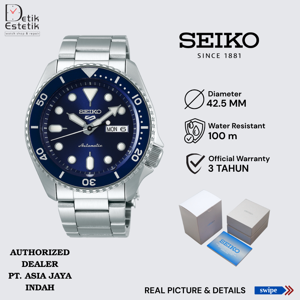 Jam Tangan Seiko 5 Sports SRPD51K1 / SRPD51 Blue Dial Automatic Original