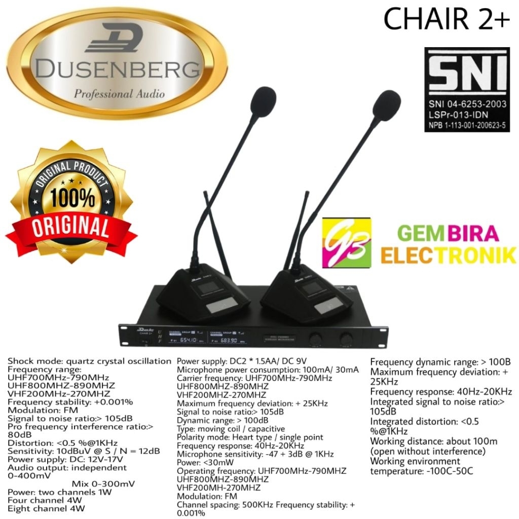 Mic Wireless DUSENBERG Mic Meja Chair 2+ Original