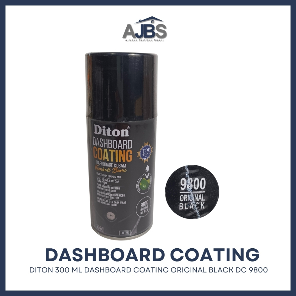 Diton Dashboard Coating 300 Ml Hitam - Pilox Premium Diton Cat Semprot Hitam MBP