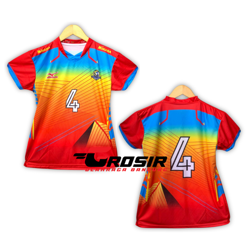 Jersey Voli Cewek Atasan Fullprint Kaos Voli Wanita