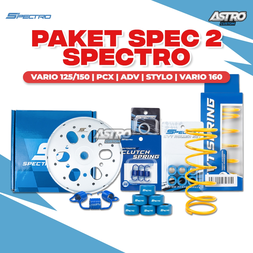 Spectro Paket Upgrade CVT Spec 2 Vario 125 150 PCX ADV STYLO 160 Kirian Per RPM Roller Ring Pulley