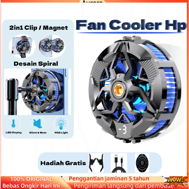 (COD/Gratis Ongkir) X88 Pendingin HP Gaming Cooler Fan RGB Lampu Magnetik Digital Display Ultra Quie