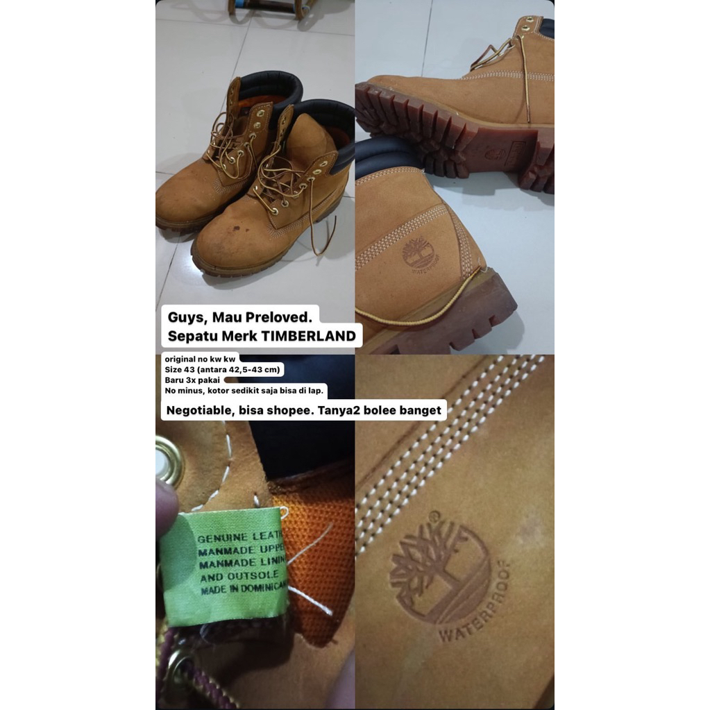 Preloved Sepatu TIMBERLAND - Pria