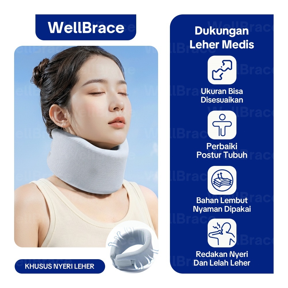 COD Penyangga Leher Cervical Collar Soft Penahan Leher Terapi Medis Bahan Lembut Nyaman & Adjustable