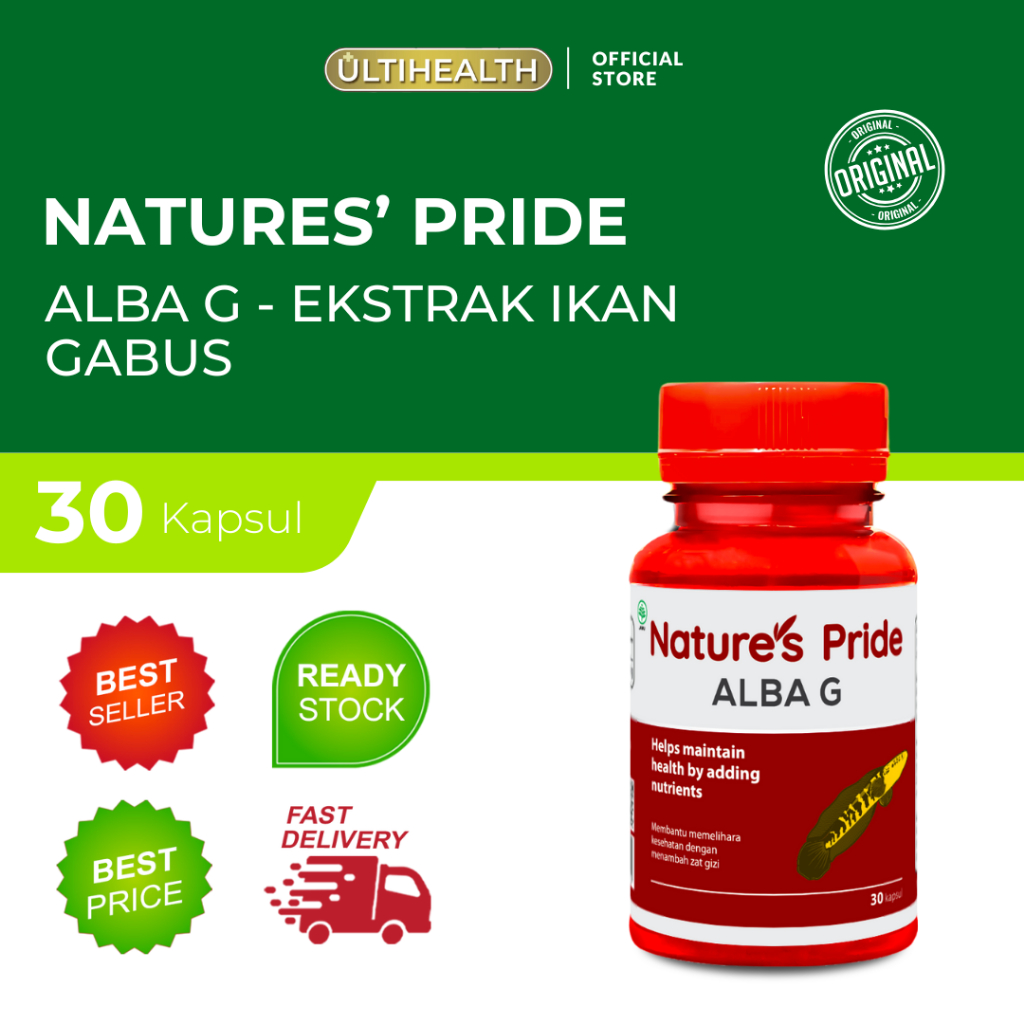 NATURE'S PRIDE ALBA G EKSTRAK IKAN GABUS ALBUMIN ISI 30 KAPSUL