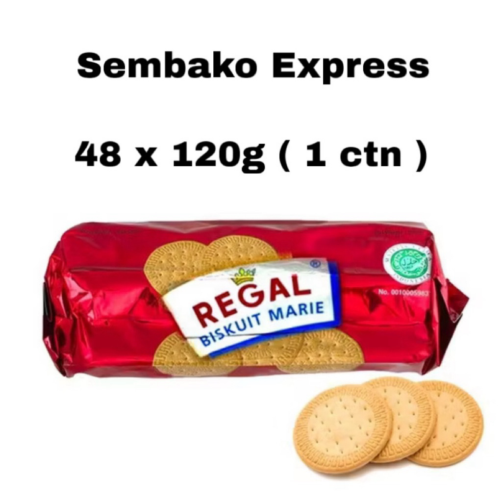 Regal Biskuit Marie 48x120g ( 1 Karton ) – Biskuit Susu Bergizi dan Renyah Legendaris | Sembako Expr