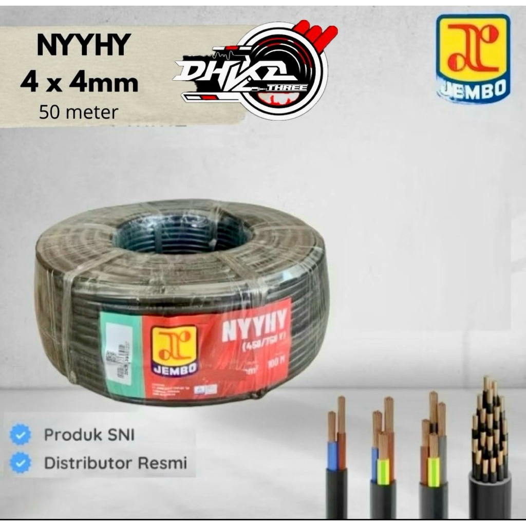 KABEL GENSET JEMBO 4x4 NYYHY SERABUT FULL TEMBAGA / Kabel Jembo Nyyhy 4x4 Serabut full tembaga