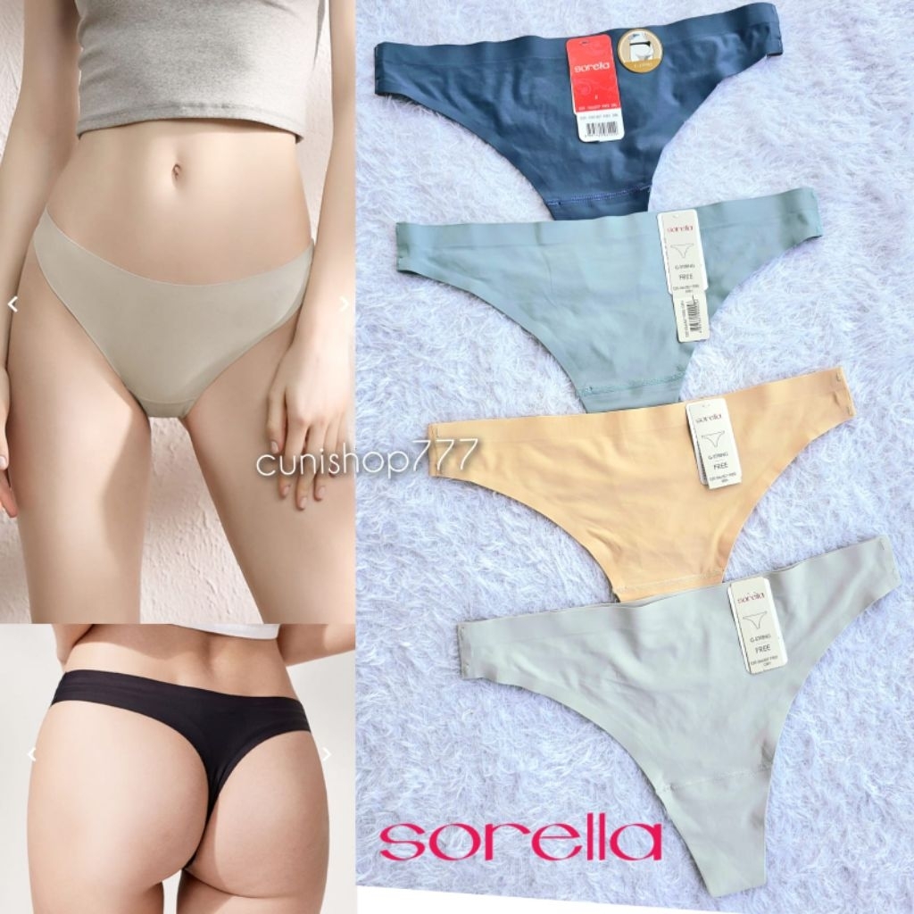 G STRING SORELLA PANTY V BACK SEAMLESS FREE SIZE THONG PANTY WANITA POLOS CELANA DALAM S20-066307