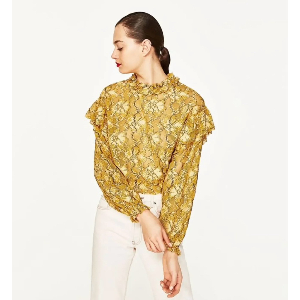 Preloved Zara blouse brukat original