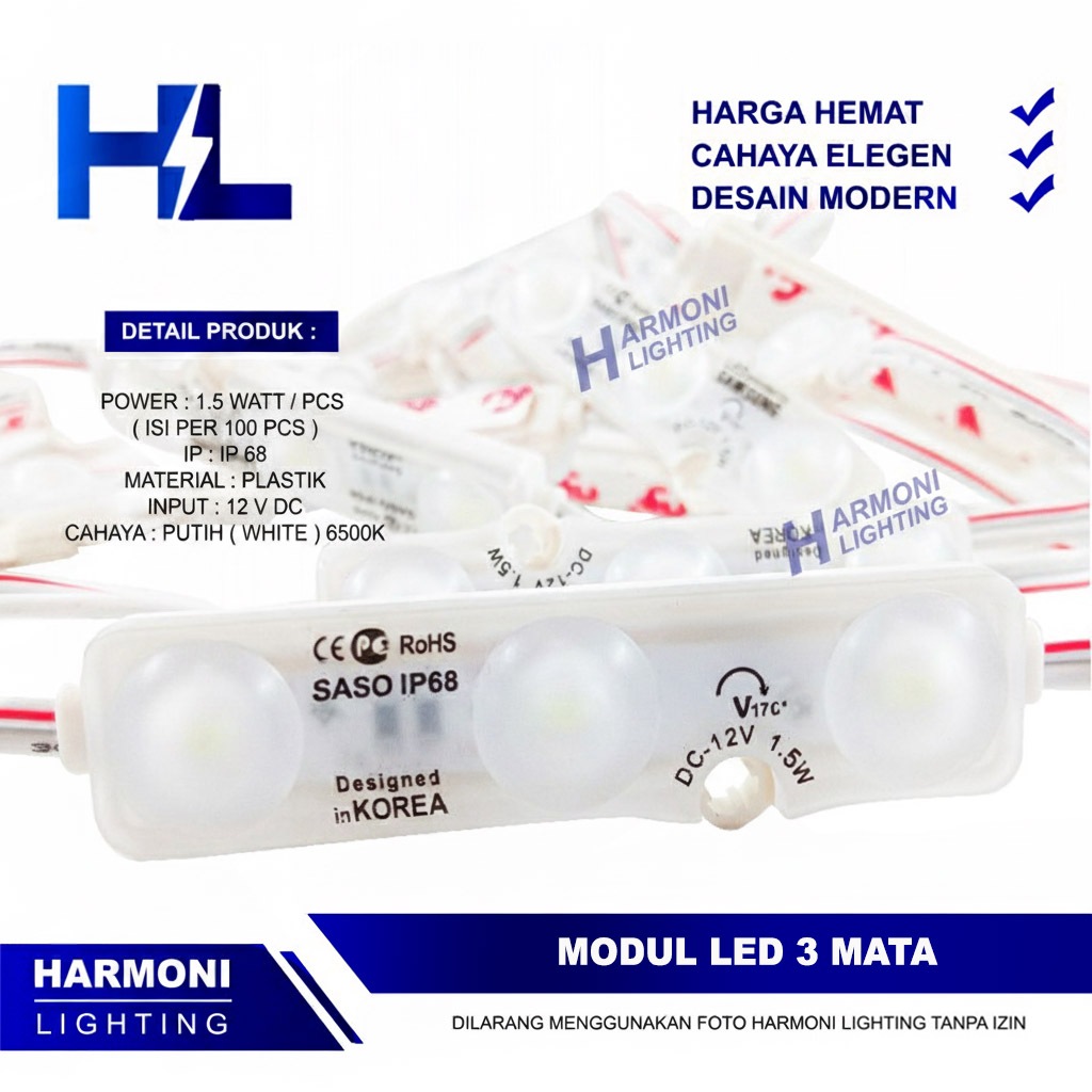 Lampu Modul LED SMD 5730 Module DC 12V 12 Volt 1 Pack 100 Pcs