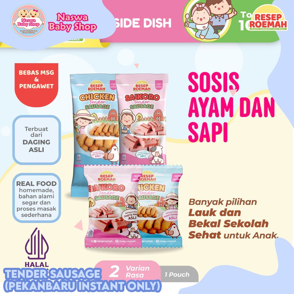 Resep Roemah Frozen Food Tender Sausage Sosis Snack MPASI Tanpa MSG & Pengawet (Pekanbaru Instant On