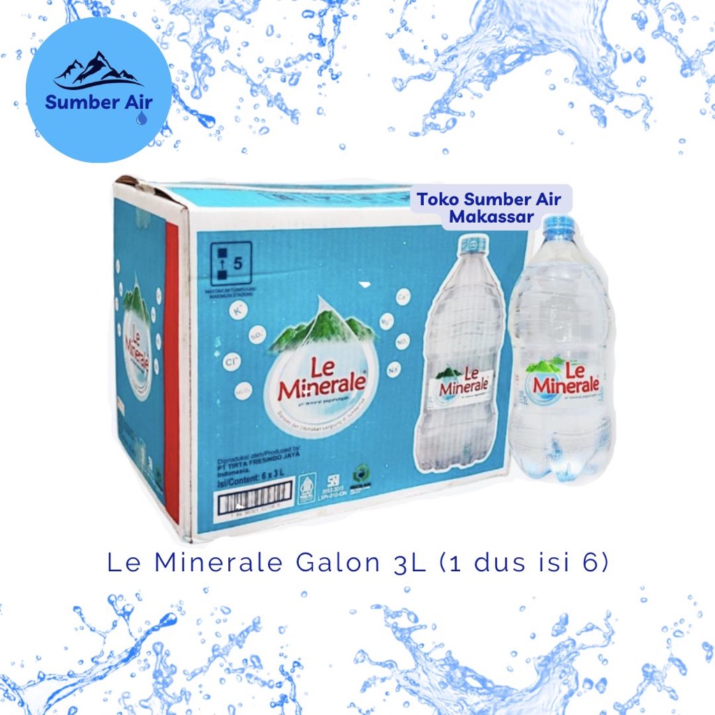 Galon Le Minerale 3 Liter (1 Dus isi 6 Galon)