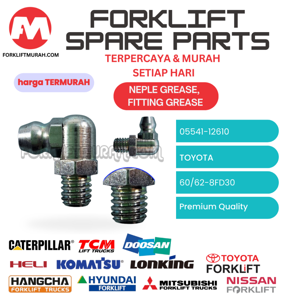 NEPLE GREASE, FITTING GREASE SPAREPART FORKLIFT TOYOTA 05541-12610