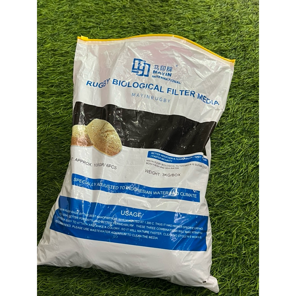Mayin Rugby Biologi Filter Media Mayin Rugby Batu Mayin Jual Eceran Rumah Bakteri MAYIN RUGBY