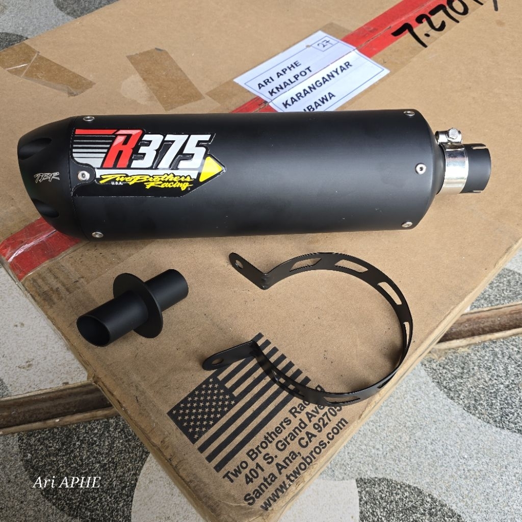 PROMO slincer silincer knalpot Two Brothers R375 38mm universal - TBR USA original