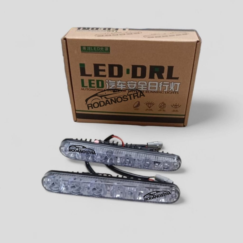 Lampu LED DRL 6 Mata Putih / Lampu Bumper Depan Mobil UNIVERSAL