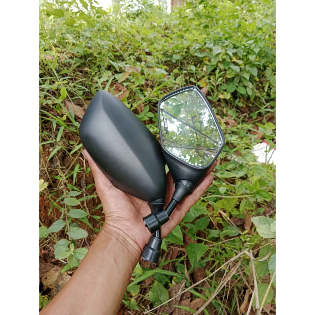 Spion PCX Bubut 3 Jari Spion Bubut ala ala plat KT Spion Pendek Elegan Anti Getar