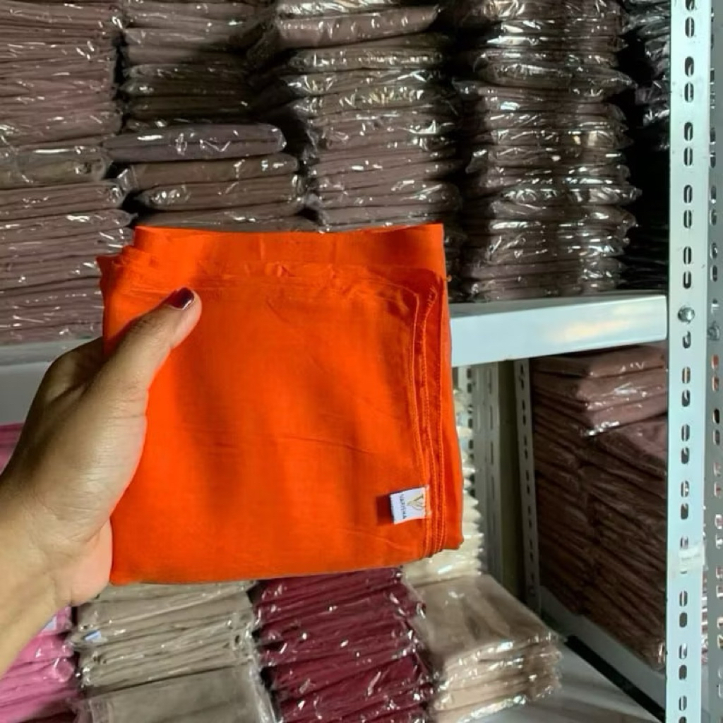 Hijab Segi Empat Paris Jadul orange || Hijab Segiempat Oren || Paris Jadul warna Oren || Hijab oren 