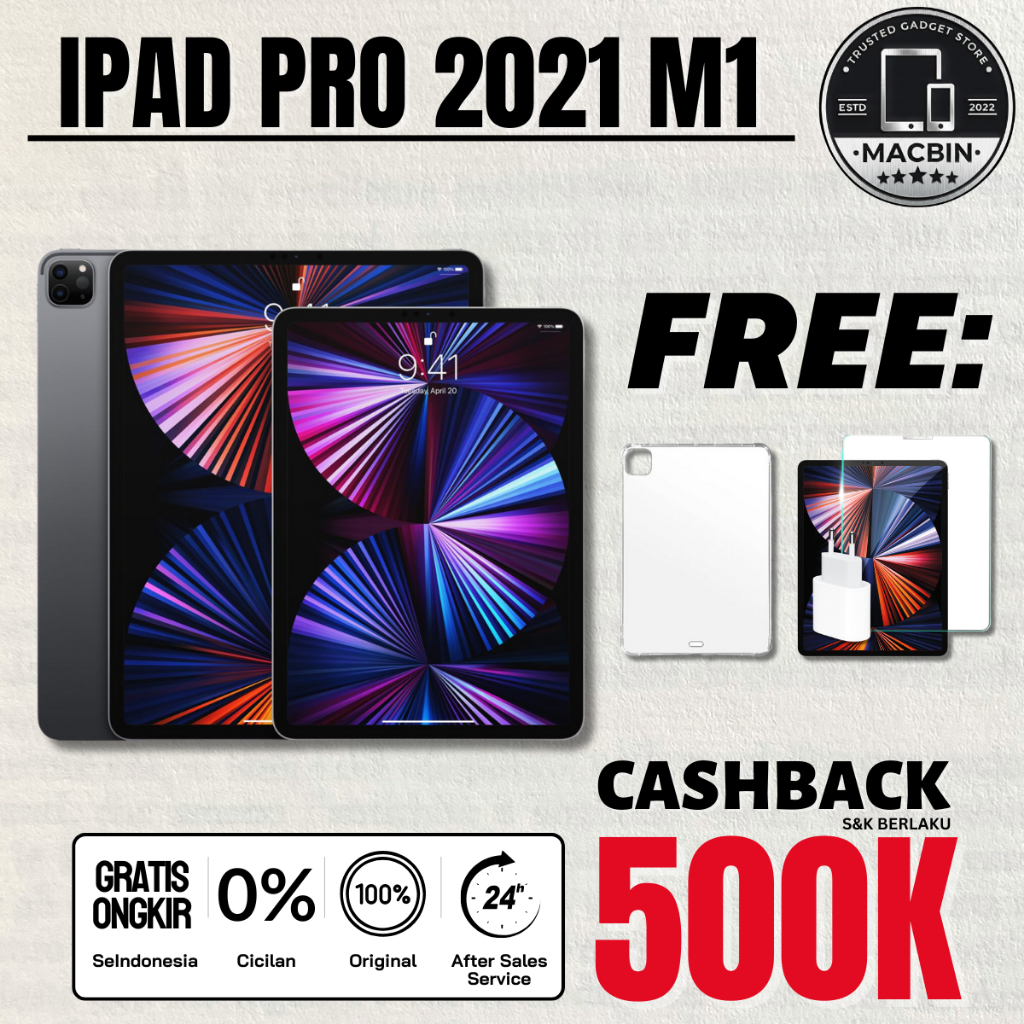 iPad Pro M1 Chip 2021 | 2020 | 2018 64GB 128GB 256GB 512GB 1TB Wifi Only & Celluler Second Original