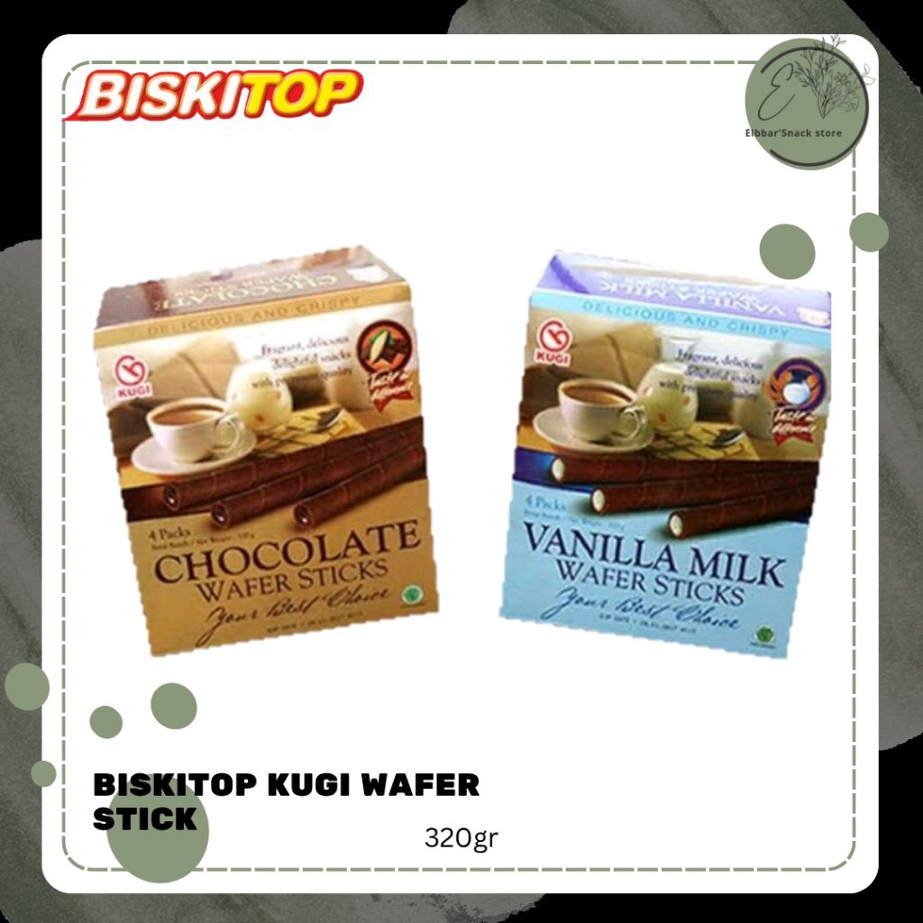 BISKIT - KUGI WAFER 320g Biskuit Anak Dan Dewasa Enak Renyah Biscuit Rasa Coklat dan Vanilla Terbaru