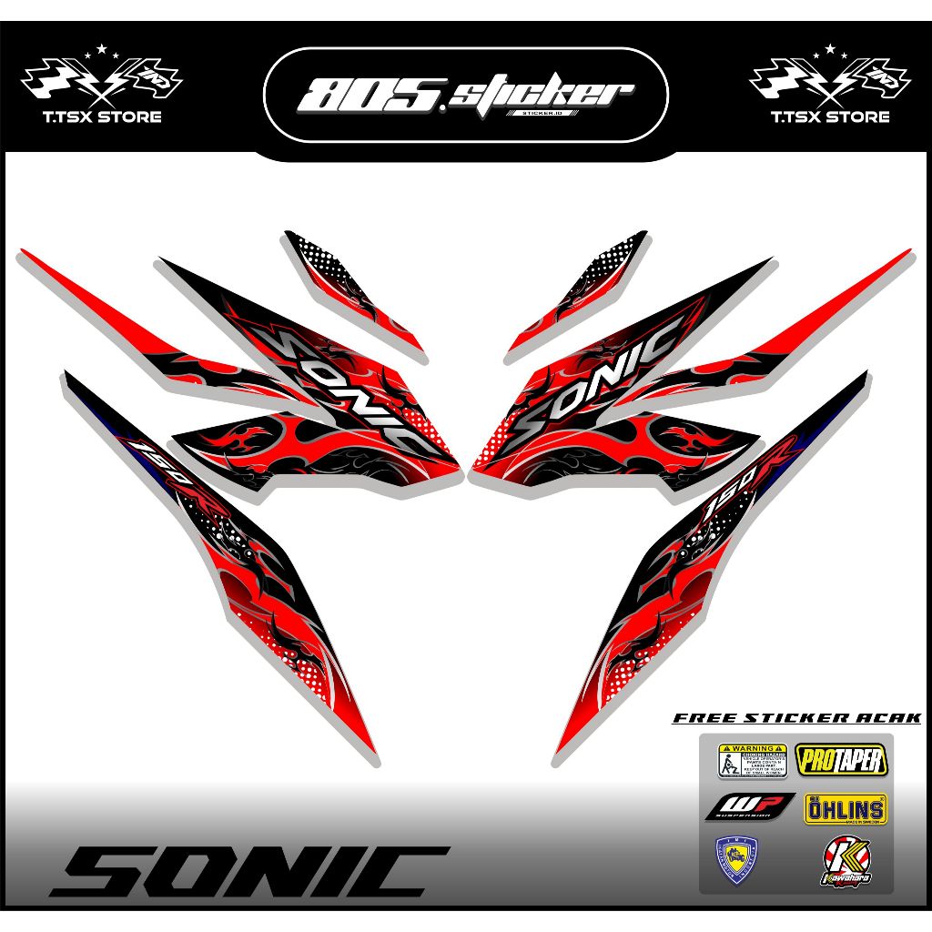 STRIPING HONDA SONIC 150R/STIKER HONDA SONIC/STIKER STRIPING SONIC 150R KEREN