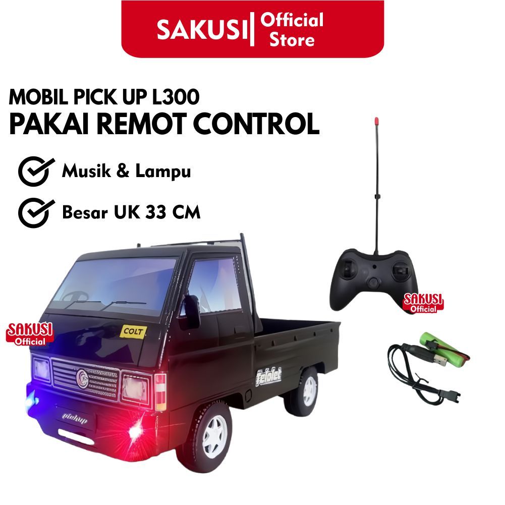 Mainan MOBIL PICKUP L300 Black Edition Remot Control Mainan Anak Laki-Laki