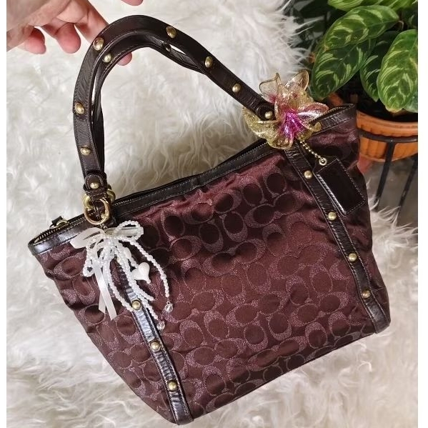 tote bag coach signature kanvas espresso vintage