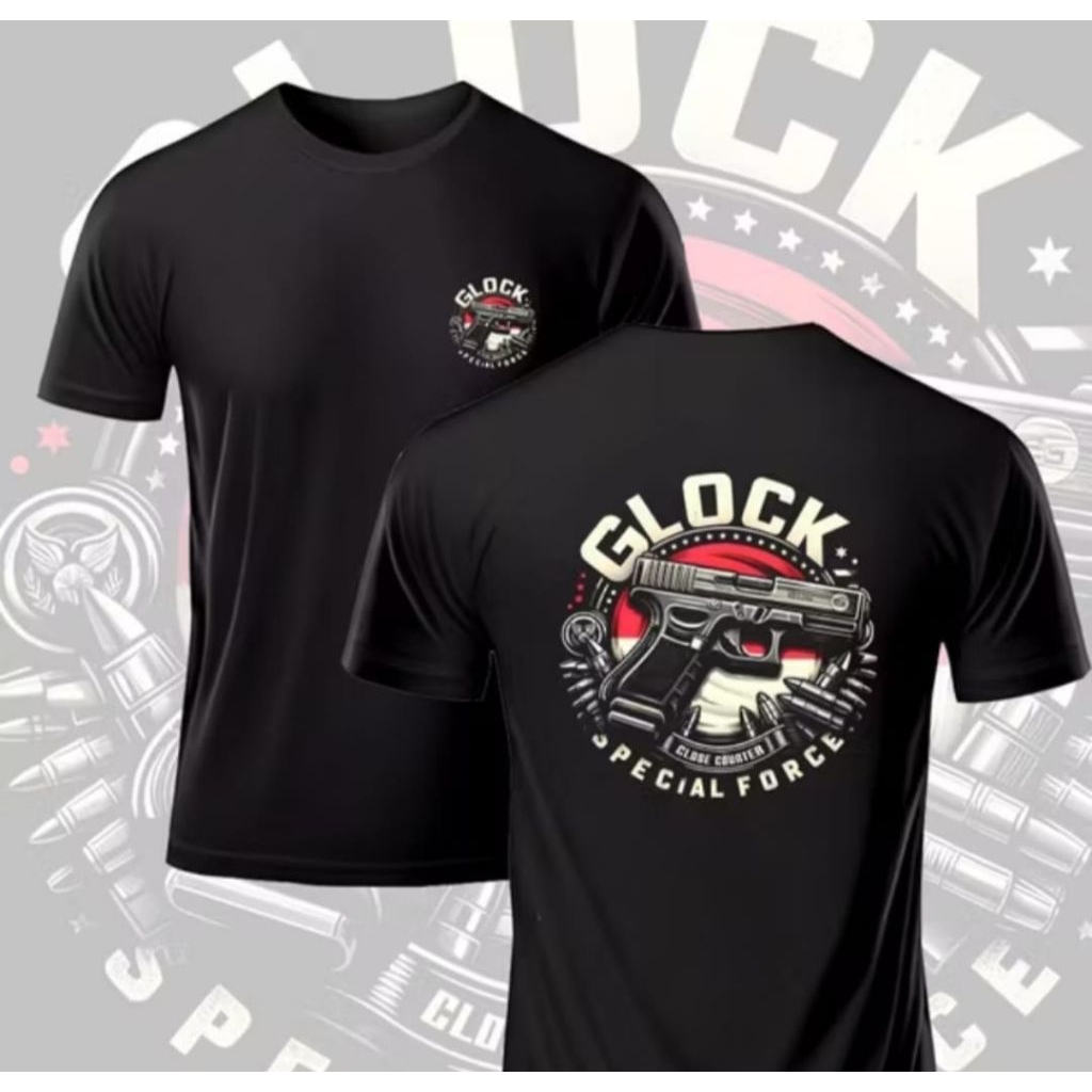 Kaos T-shirt GLOCK SPECIAL FORCE Desain Pistol kaos Unisex