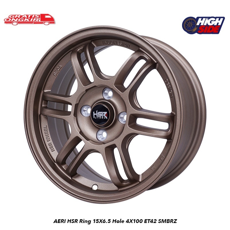 1SET VELG MOBIL RING15 R15 LEBAR65 PCD4X100 ET42 COCOK UNTUK BRIO SATYA / HSR AERI