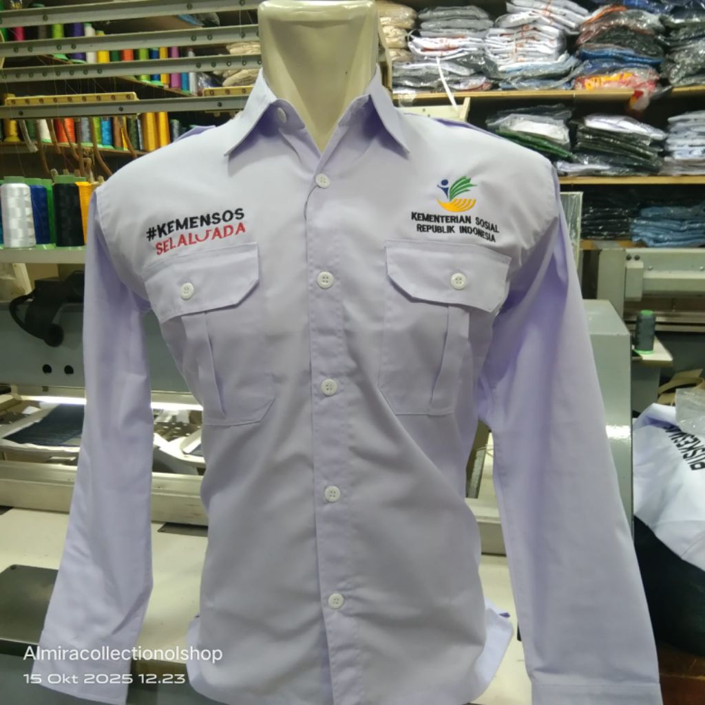 kemeja Kemensos RI seragam kerja Kemensos RI