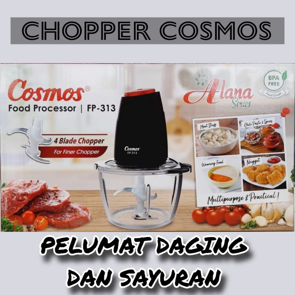 Choper Cosmos pelumat daging FP313 1,2L Blender daging Cosmos