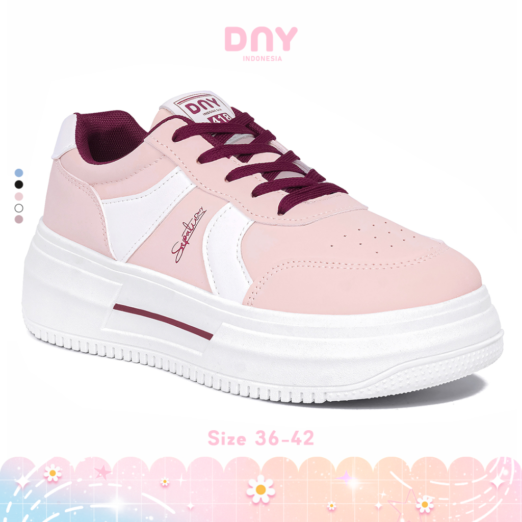 Sepatu DNY Wanita Sneakers Tinggi Sepatu Cewek Import Casual Shoes Sport Shoes Wanita SP418D