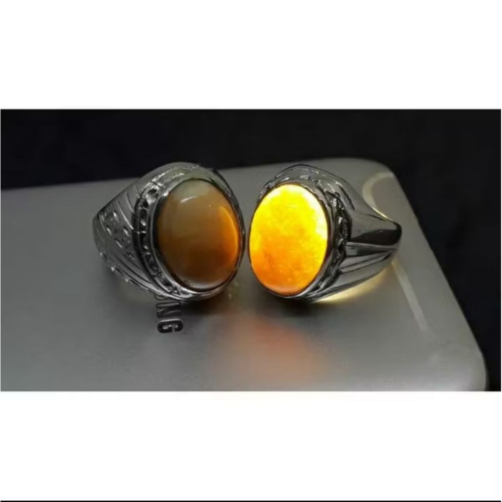 BATU CINCIN MANI GAJAH CRYSTAL CORAK MADU NATURAL ALAM