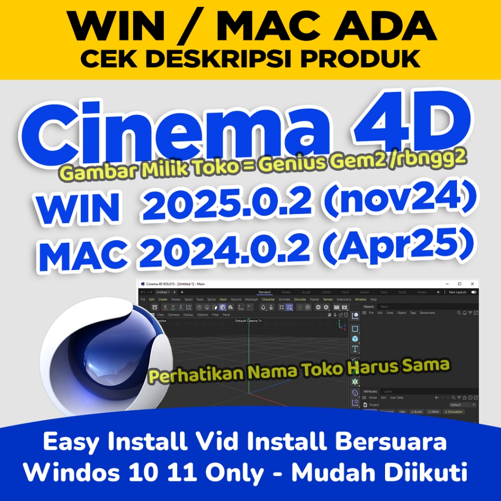 Cinema4D Cinema 4D 2026 2025 WIN MAC Full Version Vid Install Ada
