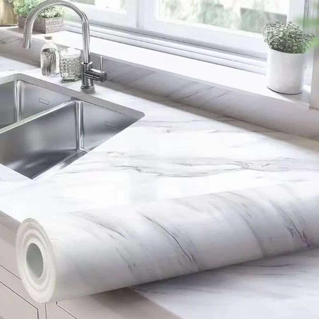 Wallpaper sticker dapur Marmer dinding marbel marble granit