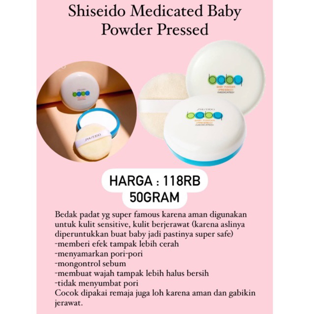 Shiseido Medicated Baby Powder Bedak Pressed