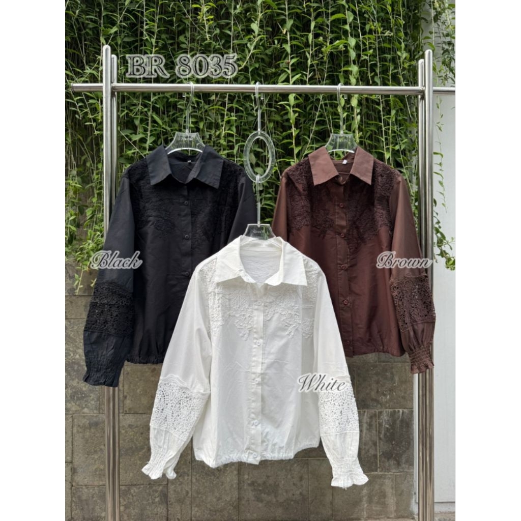 kemeja syahira bordir timbul