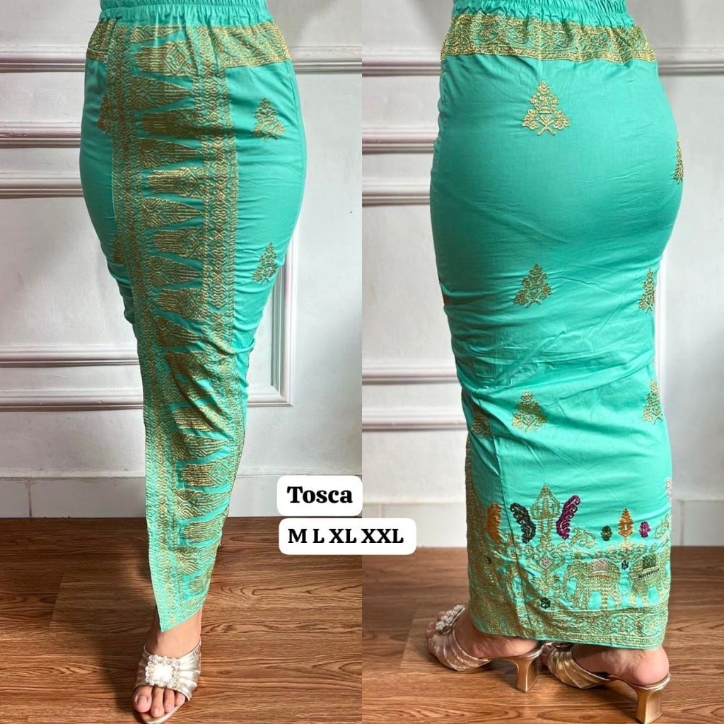 KAMEN JADI BORDIR SONGKET TUMPAL GANESA PREMIUM STRECH PRADA// ROK BORDIR SONGKET BALI// KAMEN JADI 