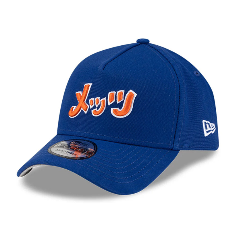 Topi New Era 9Forty A-Frame Hyperfly Katakana x MLB New York Mets Blue Snapback Cap 100% Original
