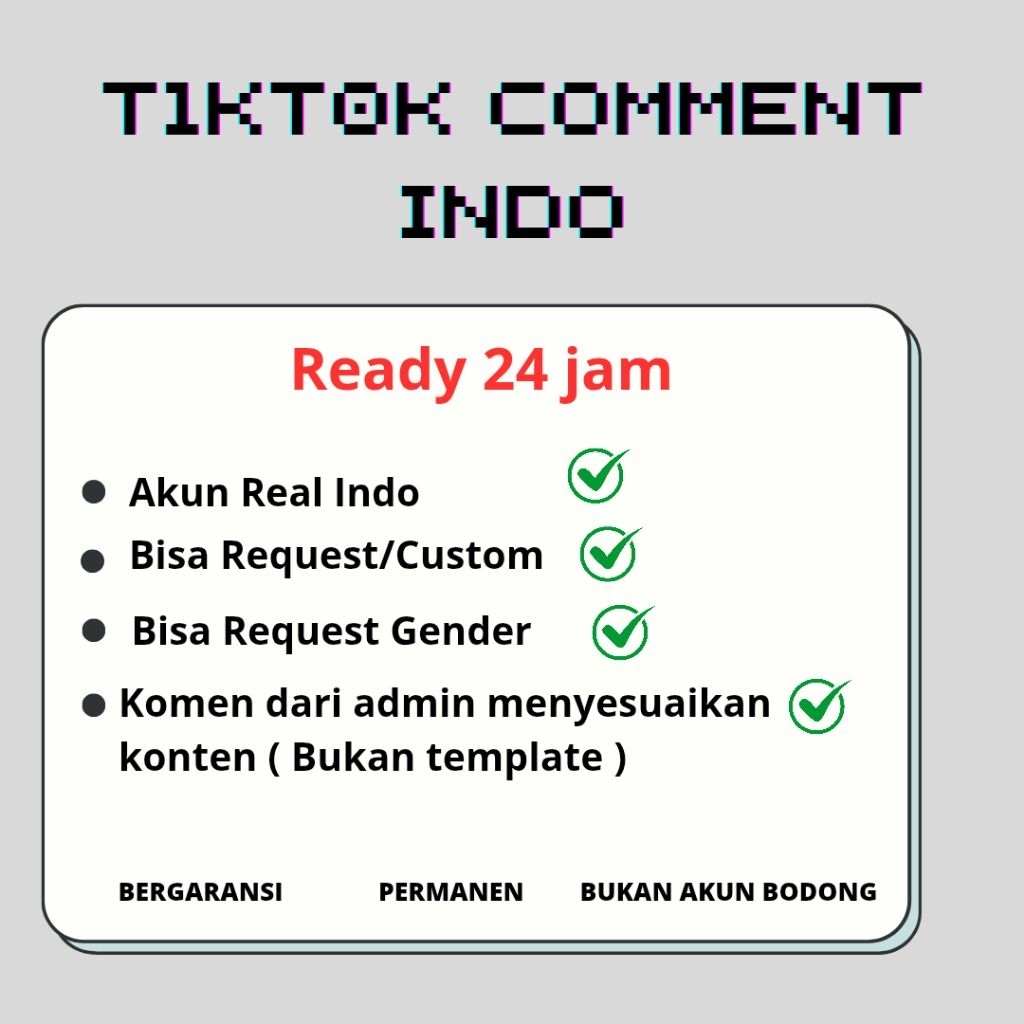 JASA TIK  TOK KOMEN COMMENT INDO