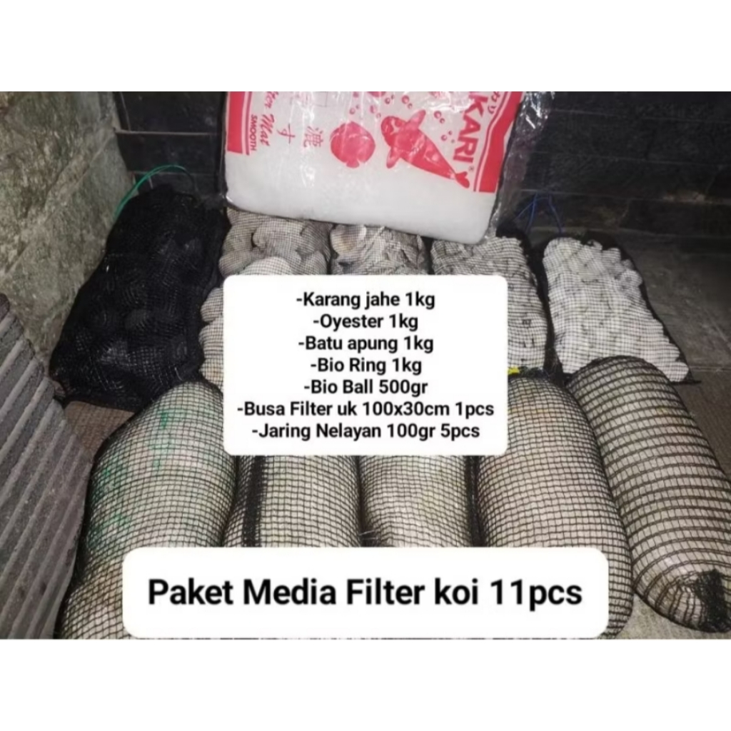 paket media filter koi siap pakai/media filter kolam/paket hemat media filter koi/11in1/paket me...