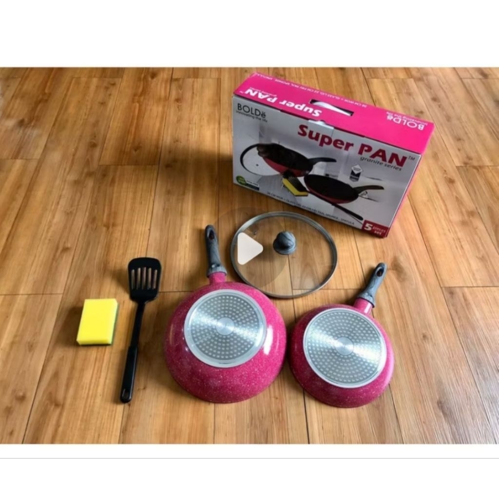Panci Serbaguna granit anti lengket Bolde black pink