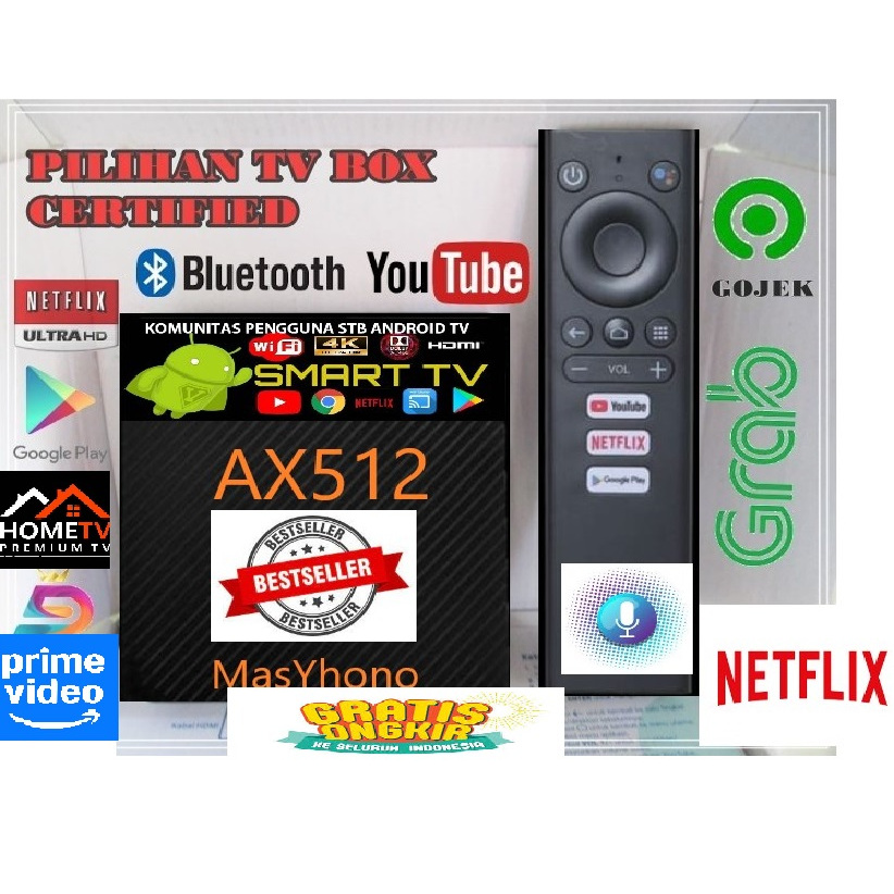 STB Akari AX512 Android OS10 RAM 2/16GB UNLOCK/ROOT Remote Voice