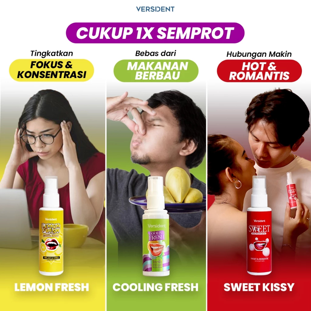 Mouth Spray Versident - Pengharum Mulut Pewangi Mulut, Parfum Mulut Penyegar Nafas Halal Non Alkohol