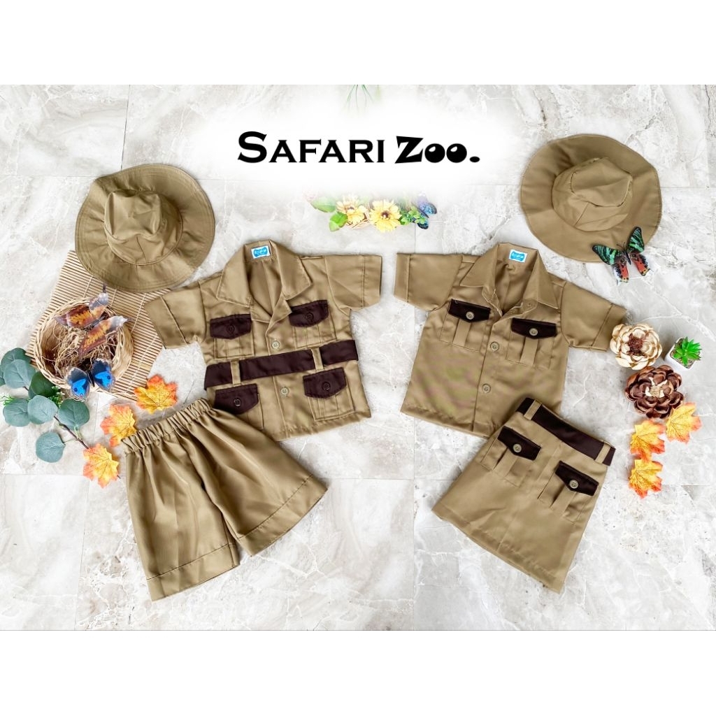 kostum safari zoo anak dan dewasa/kostum pemburu/kostum safari guide/kostum jungle zoo