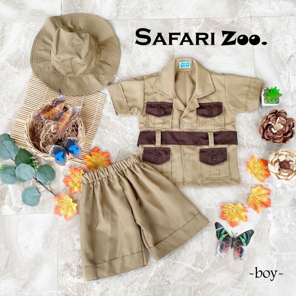 kostum safari anak terbaru/kostum zoo keeper/kostum safari guide/baju safari zoo anak