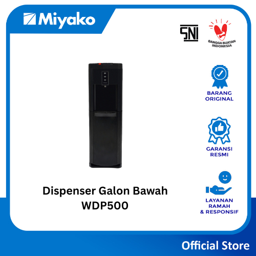 Miyako Dispenser Galon Bawah WDP-500 Hot Cold Normal Warna Hitam WDP500