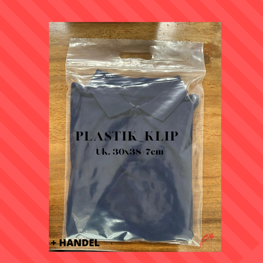 100 Lembar Plastik Ziplock Klip Pond Gagang Oval / Plastik Klip Baju20x30+6cm 25x35+7cm 30x40+7cm